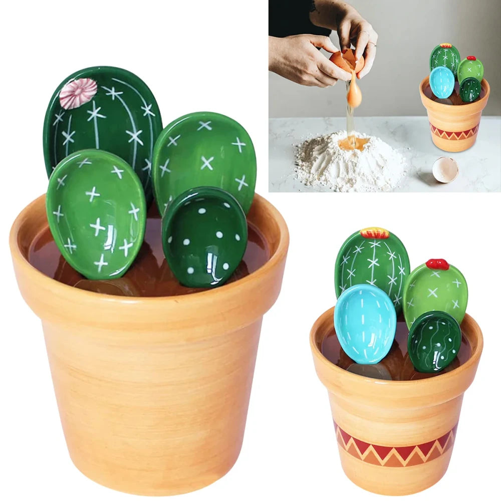 Cactus Ceramic Measuring Spoon Set