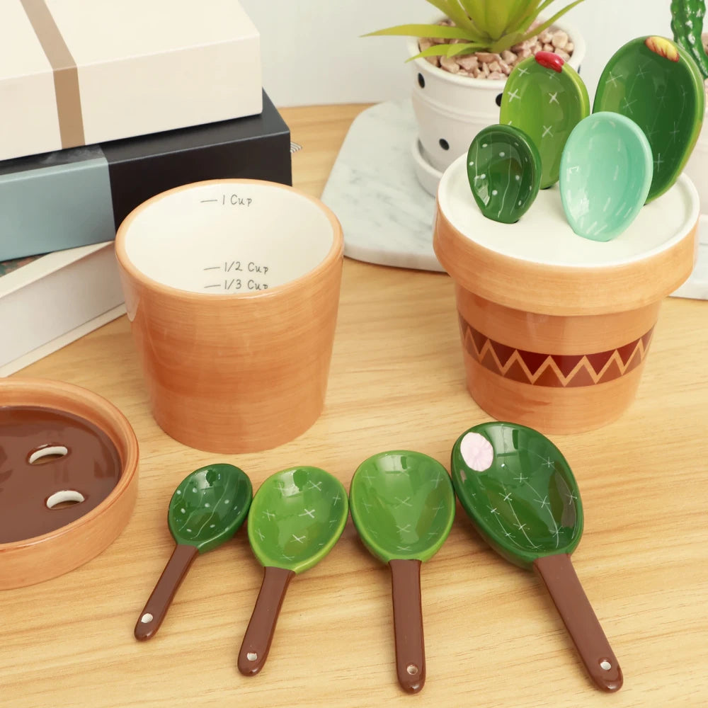 Cactus Ceramic Measuring Spoon Set