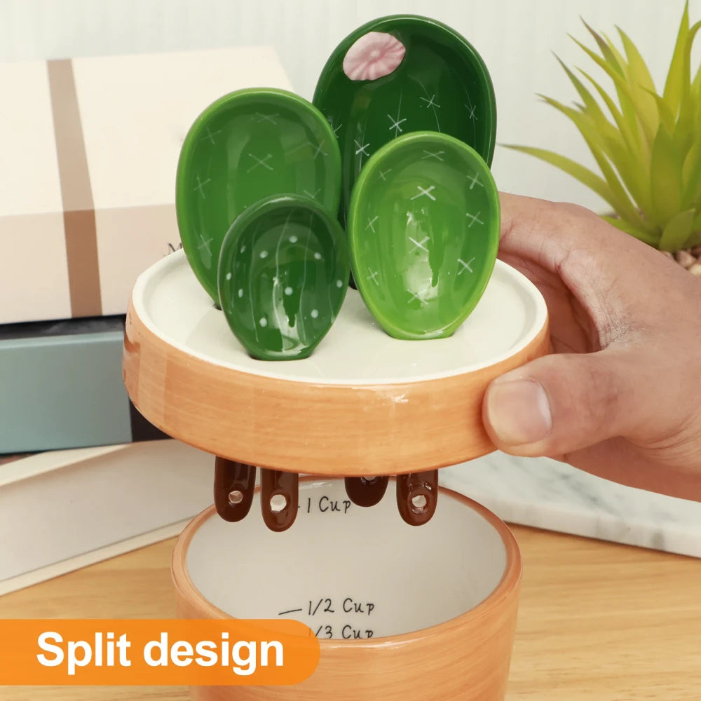Cactus Ceramic Measuring Spoon Set