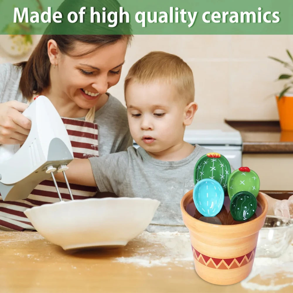 Cactus Ceramic Measuring Spoon Set