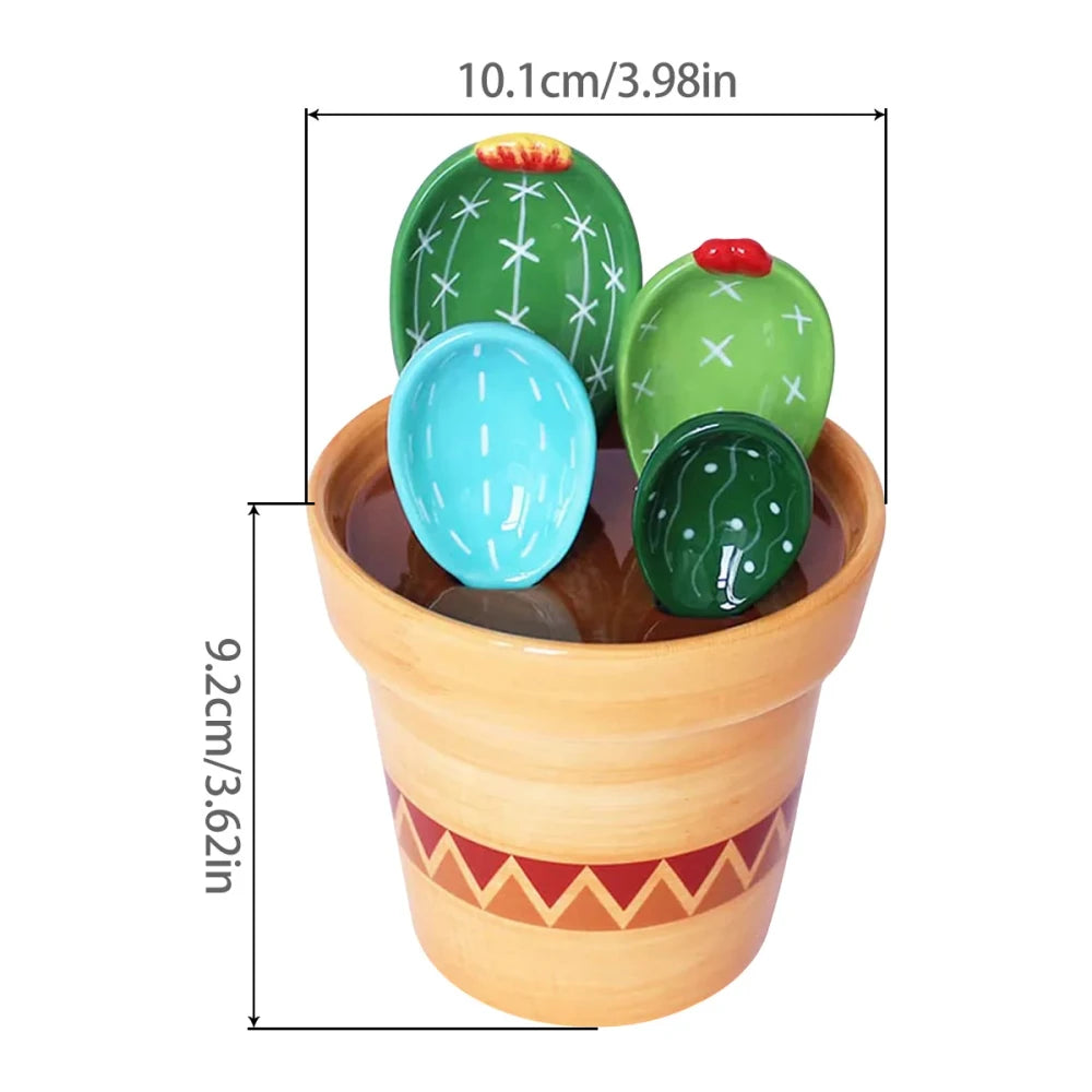 Cactus Ceramic Measuring Spoon Set