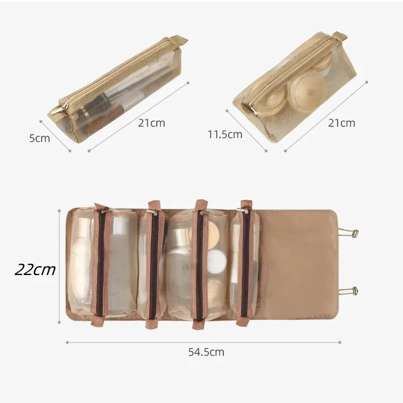 Detachable 4-in-1 Travel Cosmetic Bag